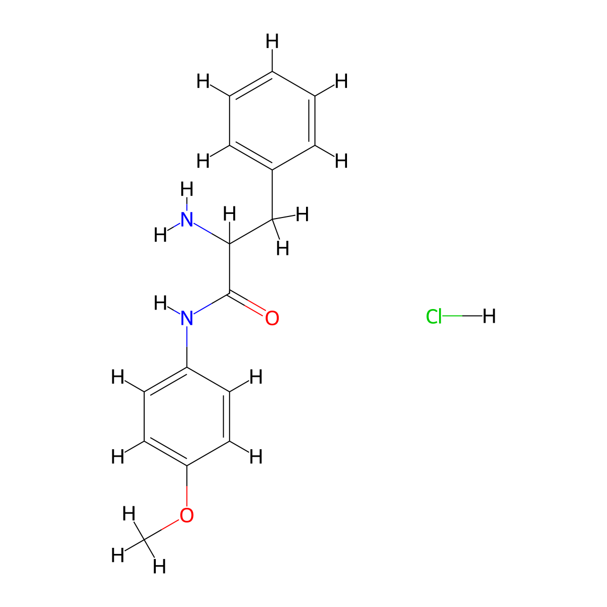 2-Amino-N-(4-methoxyphenyl)-3-phenylpropanamide hydrochloride molecular structure, CAS 1246172-74-6