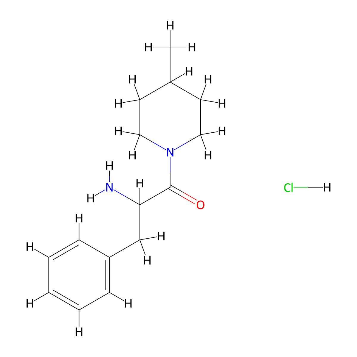 2-Amino-1-(4-methyl-1-piperidinyl)-3-phenyl-1-propanone hydrochloride molecular structure, CAS 1246172-77-9