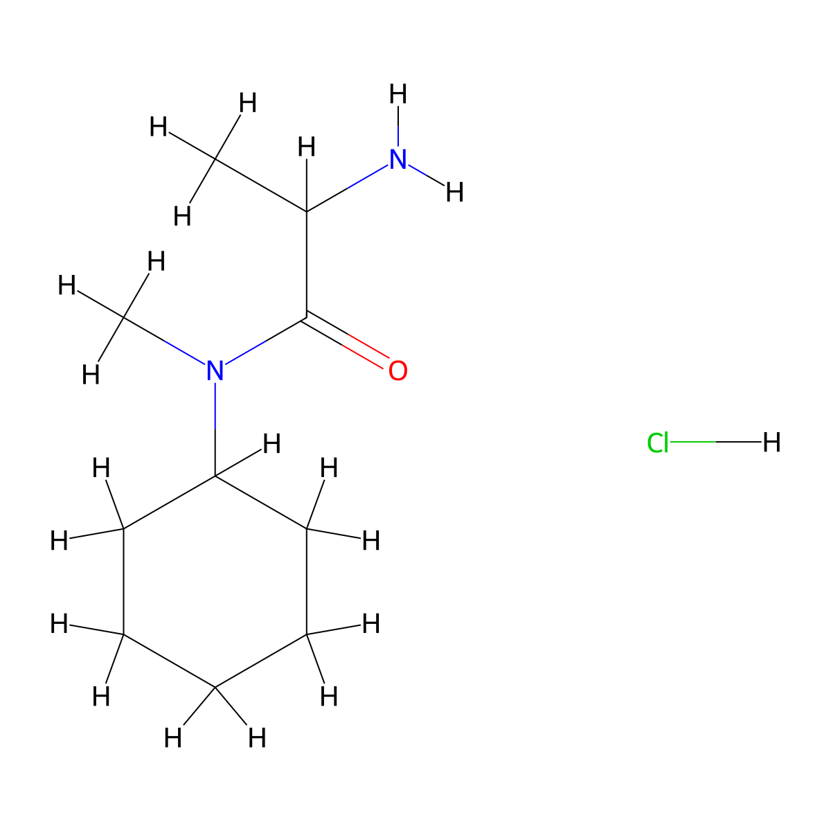 2-Amino-N-cyclohexyl-N-methylpropanamide hydrochloride molecular structure, CAS 1246172-83-7
