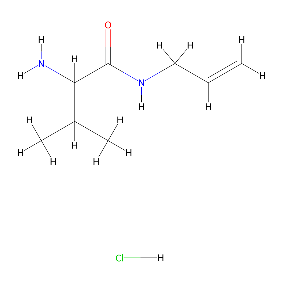 N-Allyl-2-amino-3-methylbutanamide hydrochloride molecular structure, CAS 1246172-88-2