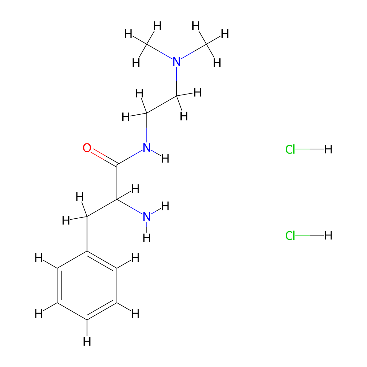2-Amino-N-[2-(dimethylamino)ethyl]-3-phenylpropanamide dihydrochloride molecular structure, CAS 1246172-89-3