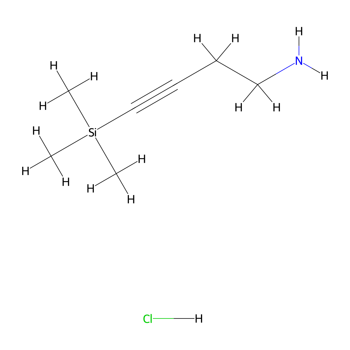 (4-Aminobut-1-yn-1-yl)trimethylsilane hydrochloride molecular structure, CAS 124618-82-2