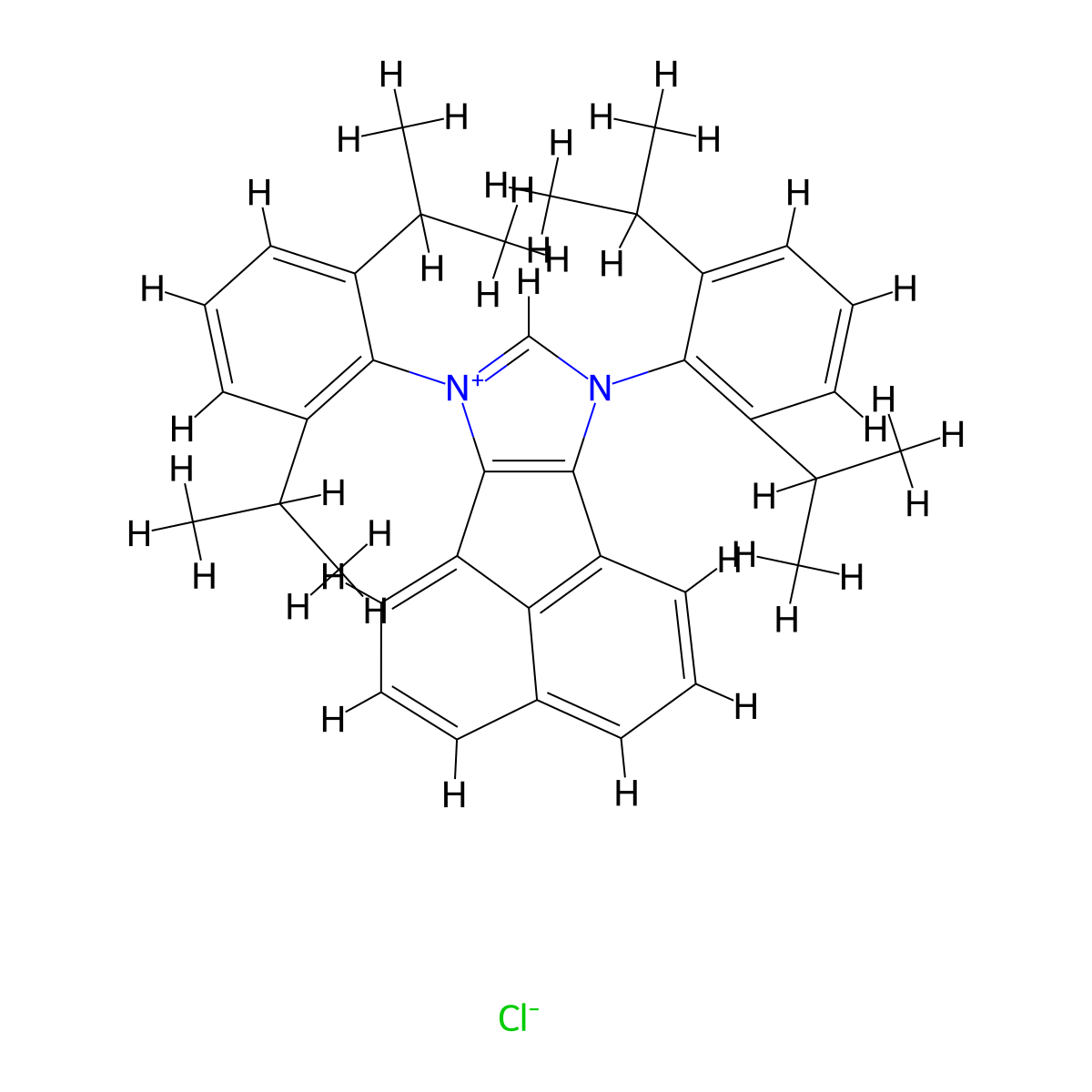 7,9-Bis(2,6-diisopropylphenyl)-7H-acenaphtho[1,2-d]imidazol-9-ium chloride molecular structure, CAS 1246183-55-0