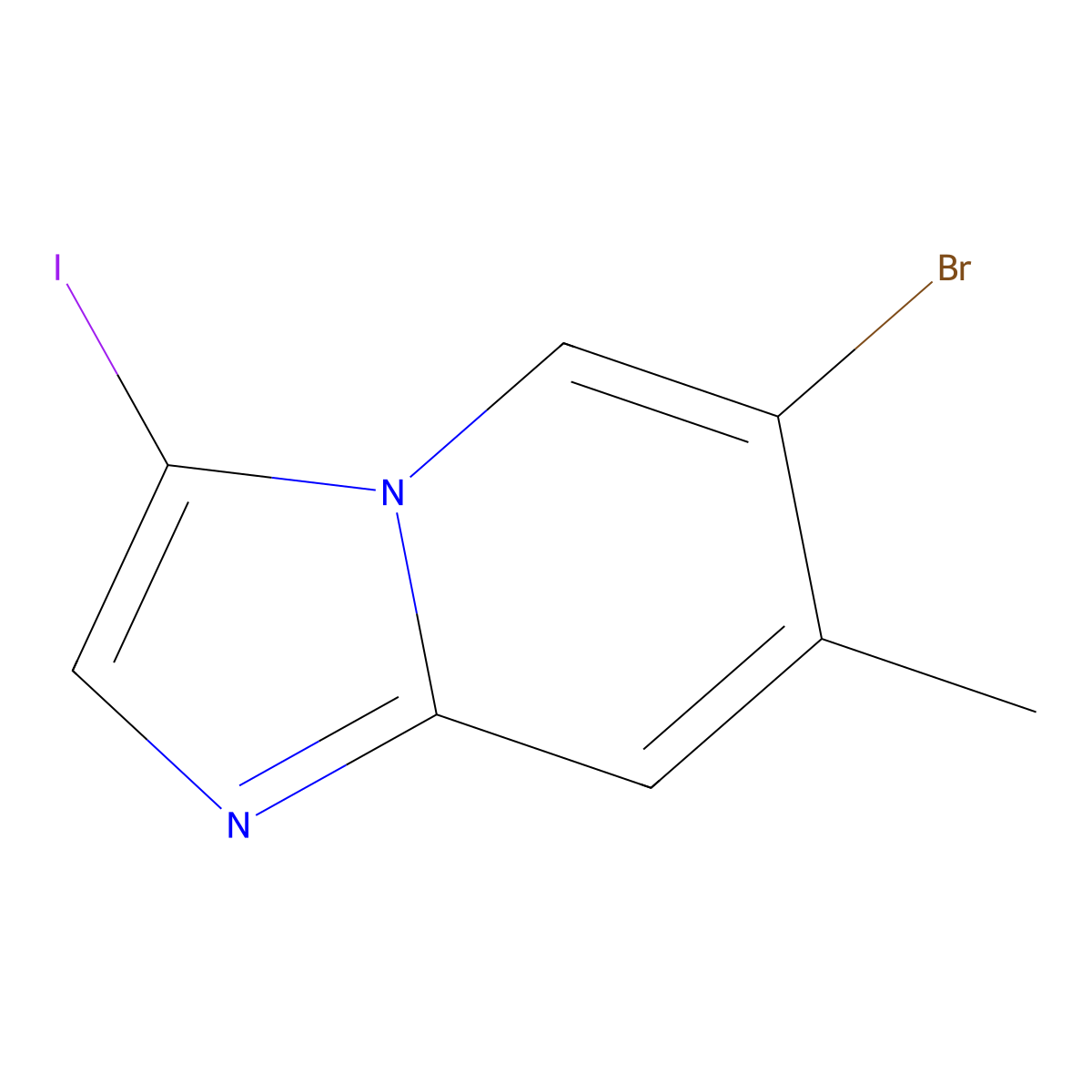 6-Bromo-3-iodo-7-methylimidazo[1,2-a]pyridine molecular structure, CAS 1246184-61-1