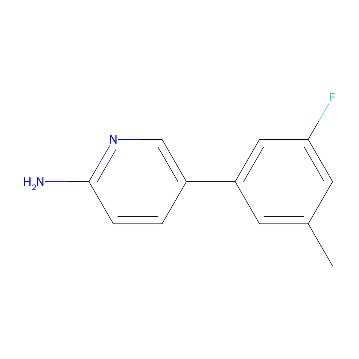 5-(3-Fluoro-5-methyl-phenyl)-pyridin-2-ylamine molecular structure, CAS 1246185-17-0