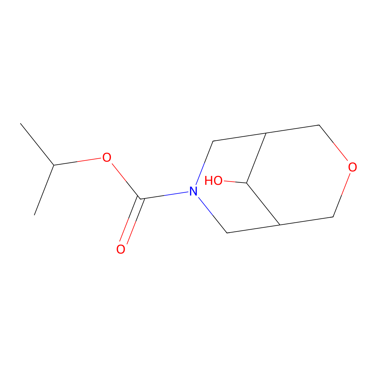Isopropyl 9-hydroxy-3-oxa-7-azabicyclo[3.3.1]nonane-7-carboxylate molecular structure, CAS 1246187-80-3