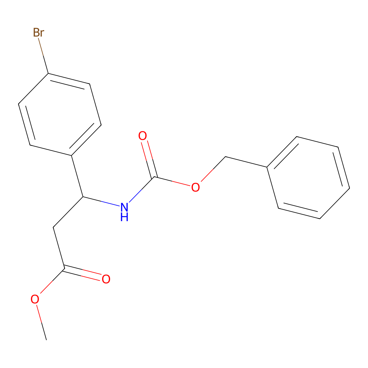 methyl (3S)-3-{[(benzyloxy)carbonyl]amino}-3-(4-bromophenyl)propanoate molecular structure, CAS 1246195-73-2