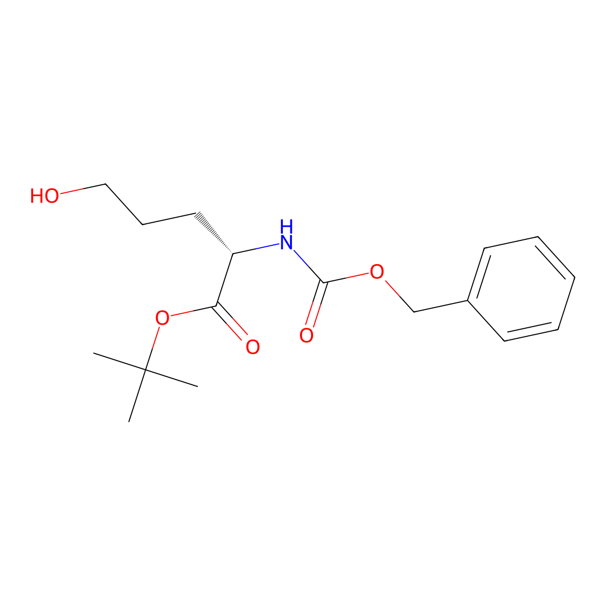 (S)-tert-Butyl 2-(((benzyloxy)carbonyl)amino)-5-hydroxypentanoate molecular structure, CAS 124620-51-5