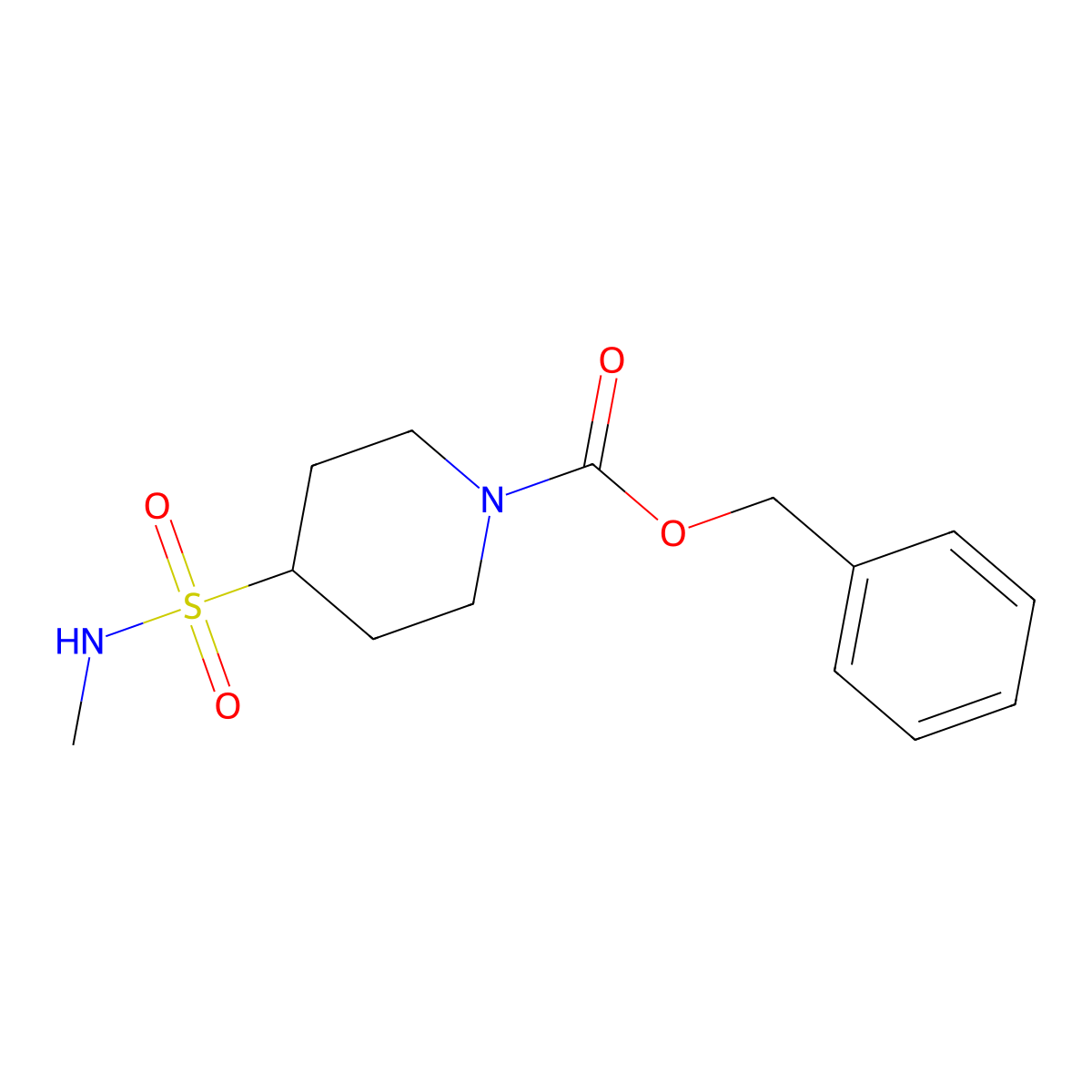 benzyl 4-(N-methylsulfamoyl)piperidine-1-carboxylate molecular structure, CAS 1246203-81-5
