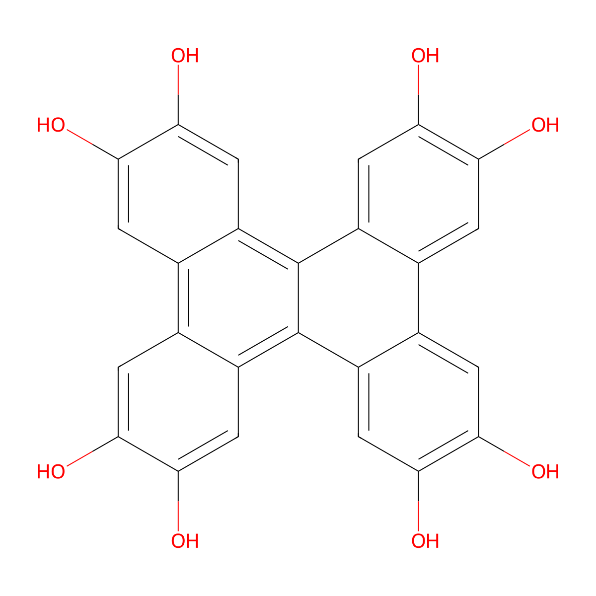 Dibenzo[g,p]chrysen-2,3,6,7,10,11,14,15-octaol molecular structure, CAS 1246204-19-2