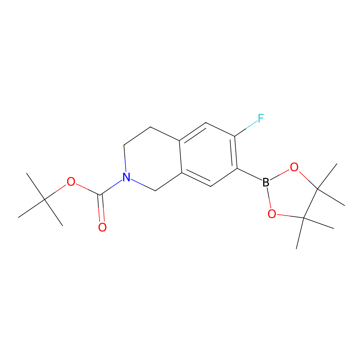 tert-butyl 6-fluoro-7-(4,4,5,5-tetramethyl-1,3,2-dioxaborolan-2-yl)-3,4-dihydroisoquinoline-2(1H)-carboxylate molecular structure, CAS 1246210-07-0