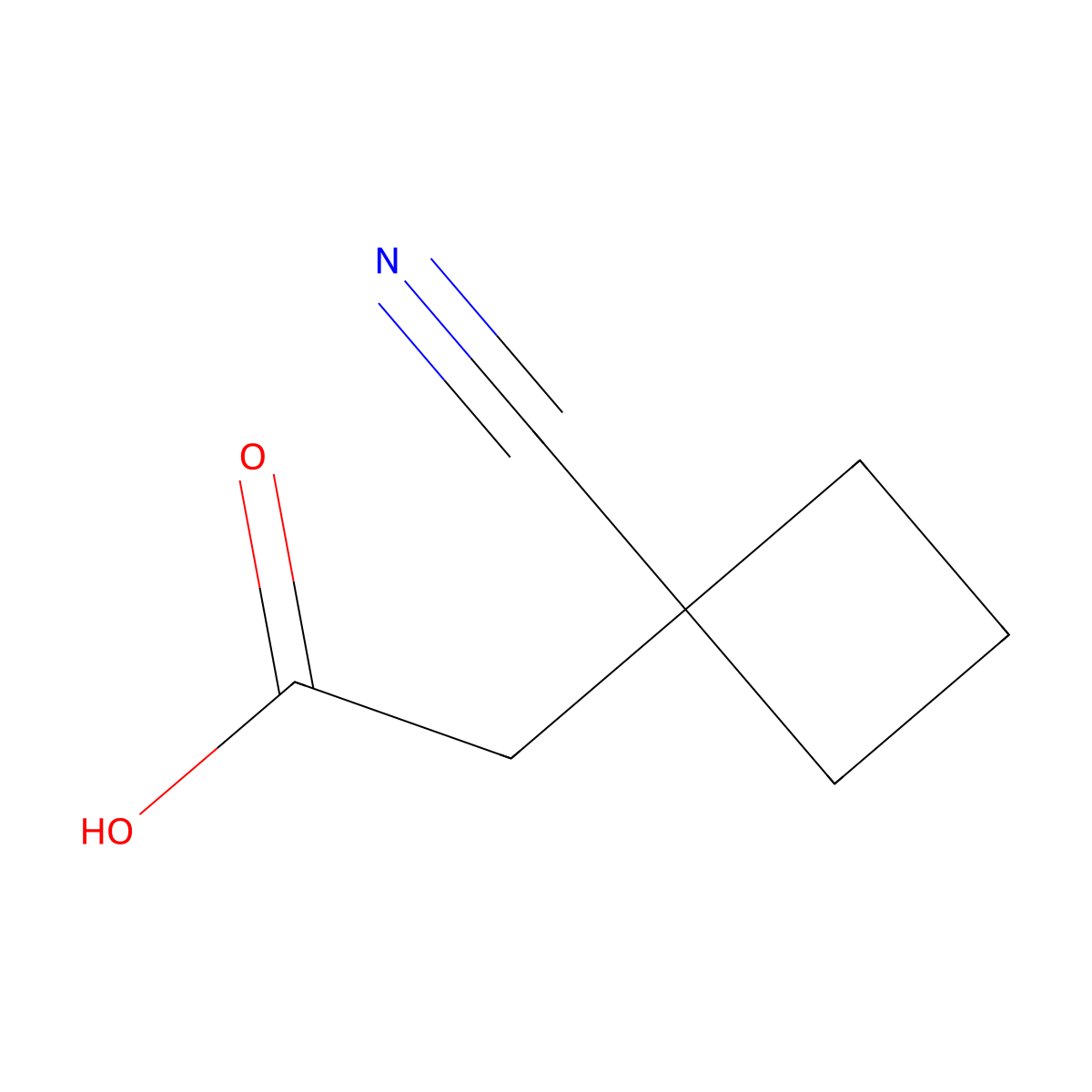 2-(1-Cyanocyclobutyl)acetic acid molecular structure, CAS 1246210-25-2