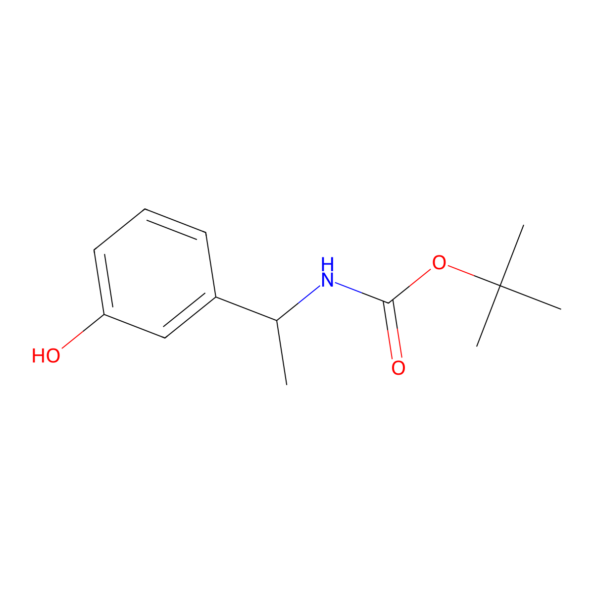 tert-butyl N-[1-(3-hydroxyphenyl)ethyl]carbamate molecular structure, CAS 1246210-72-9