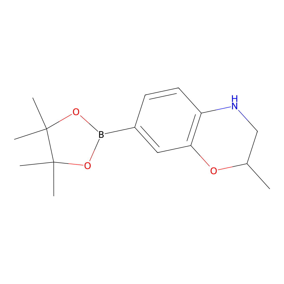 2-methyl-7-(4,4,5,5-tetramethyl-1,3,2-dioxaborolan-2-yl)-3,4-dihydro-2H-benzo[b][1,4]oxazine molecular structure, CAS 1246212-26-9