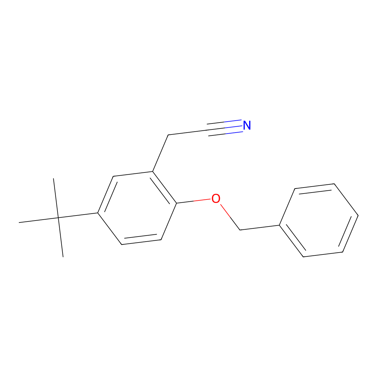 2-(2-(Benzyloxy)-5-(tert-butyl)phenyl)acetonitrile molecular structure, CAS 1246213-26-2