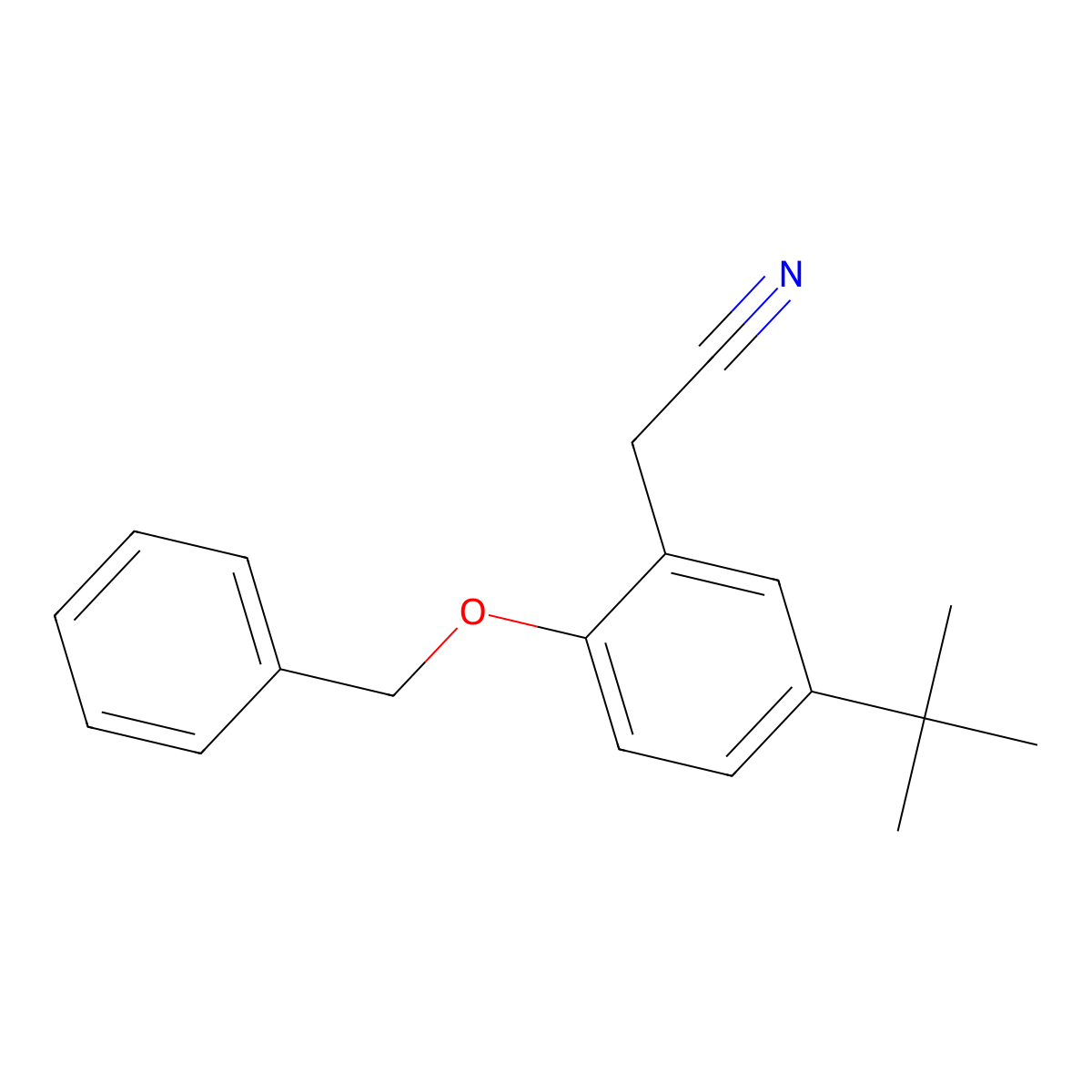 2-(2-(Benzyloxy)-5-(tert-butyl)phenyl)acetonitrile molecular structure, CAS 1246213-26-2