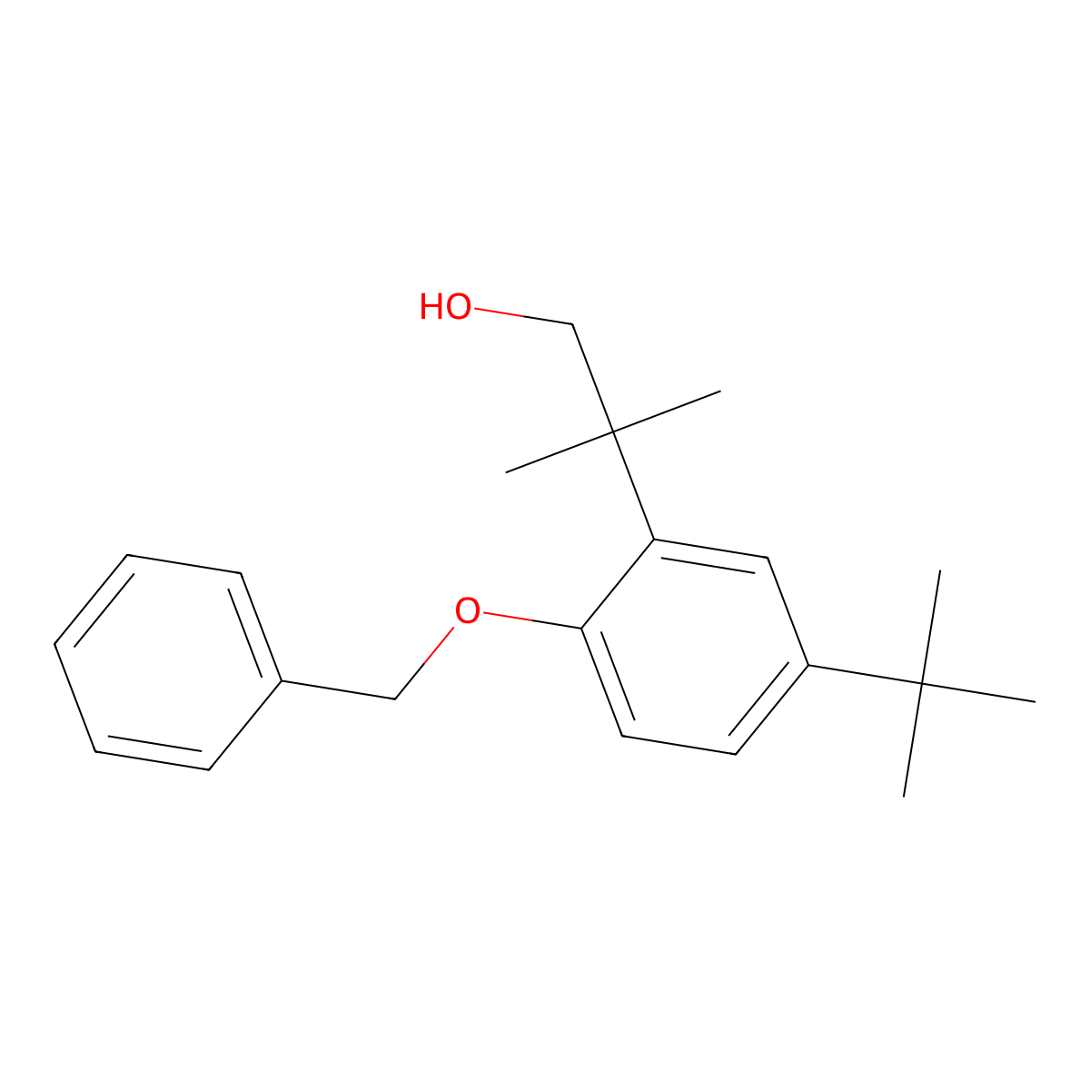 2-(2-(Benzyloxy)-5-(tert-butyl)phenyl)-2-methylpropan-1-ol molecular structure, CAS 1246213-29-5