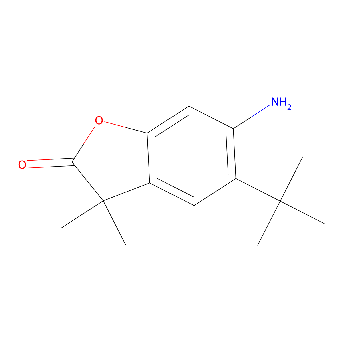 6-Amino-5-(tert-butyl)-3,3-dimethylbenzofuran-2(3H)-one molecular structure, CAS 1246213-40-0
