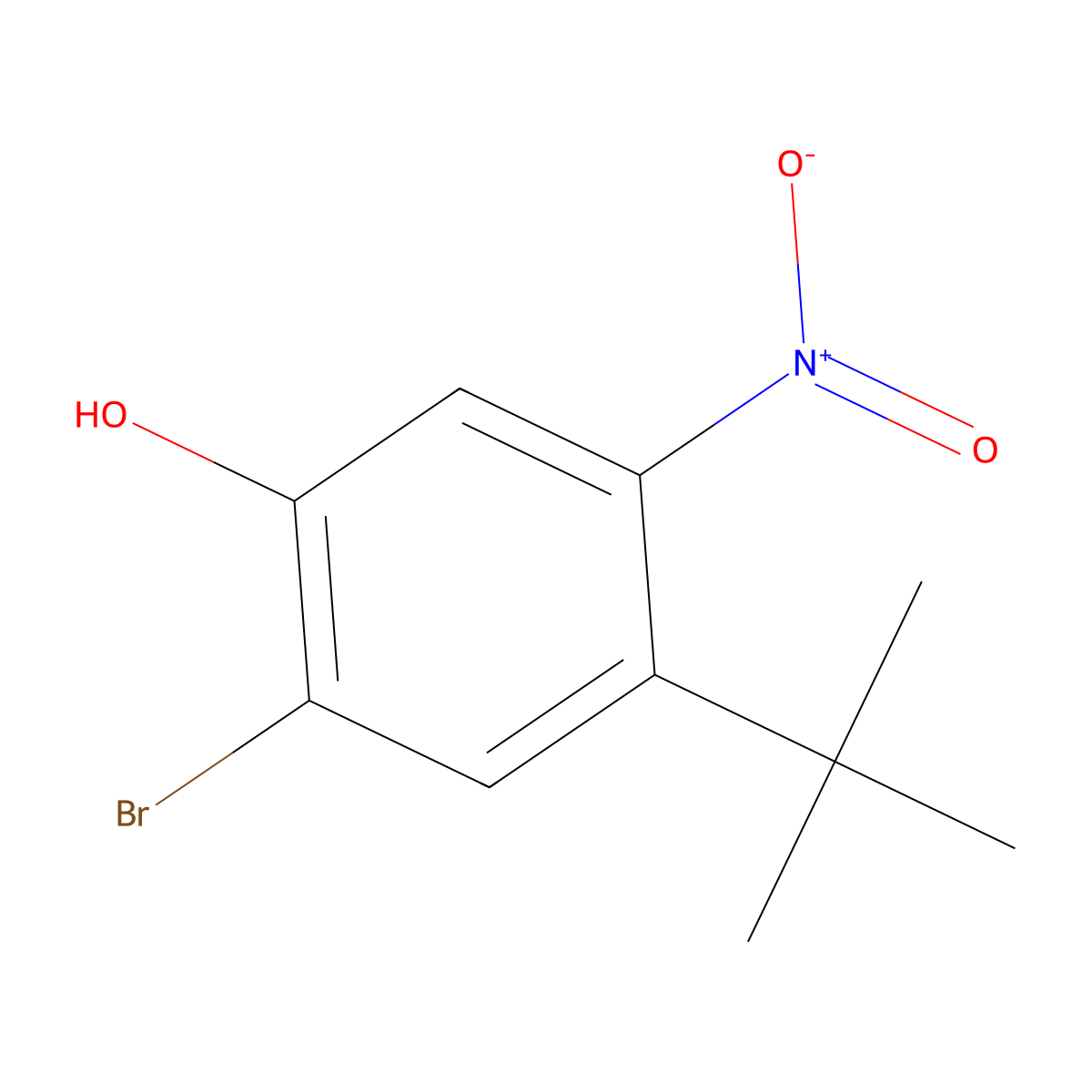 2-Bromo-4-tert-butyl-5-nitro-phenol molecular structure, CAS 1246213-42-2