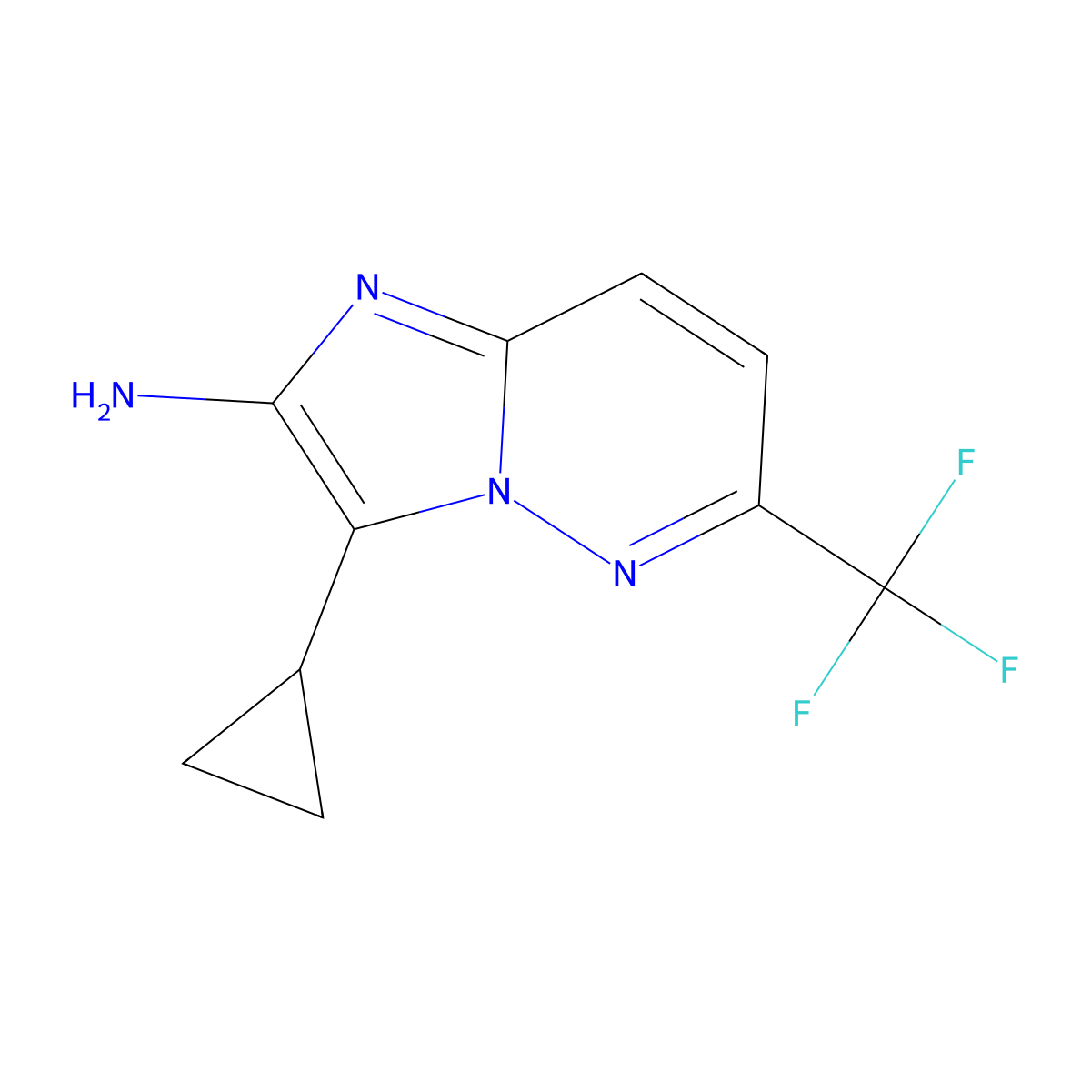 3-Cyclopropyl-6-(trifluoromethyl)imidazo[1,2-b]pyridazin-2-amine molecular structure, CAS 1246218-75-6