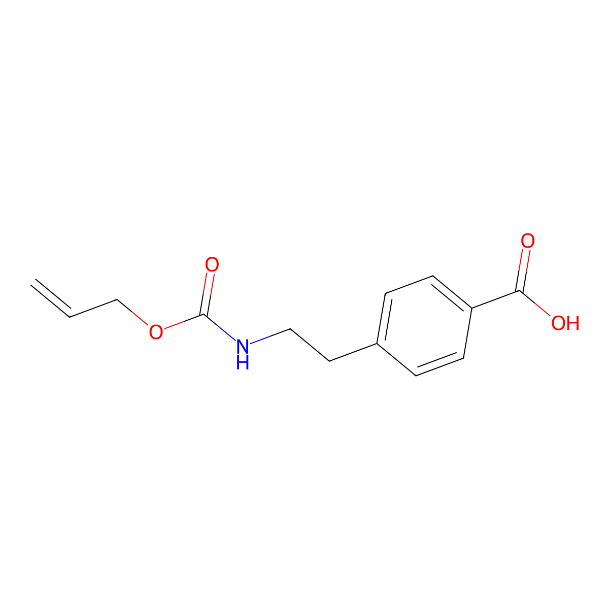 4-(2-{[(Prop-2-en-1-yloxy)carbonyl]amino}ethyl)benzoic acid molecular structure, CAS 1246222-72-9
