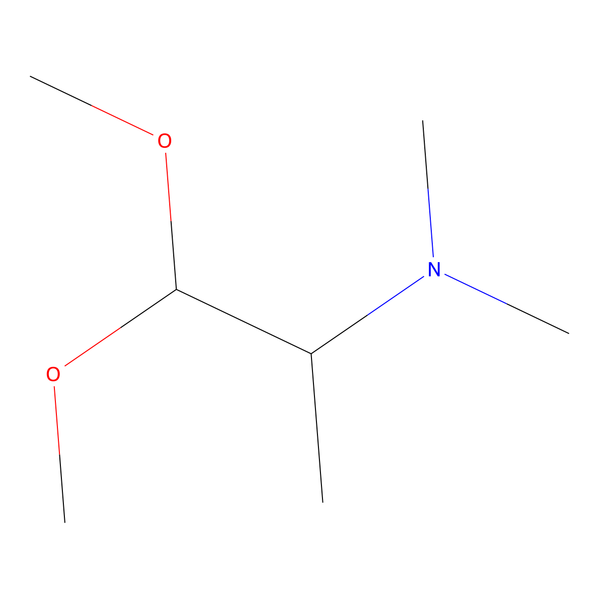 (1,1-Dimethoxypropan-2-yl)dimethylamine molecular structure, CAS 1246225-38-6