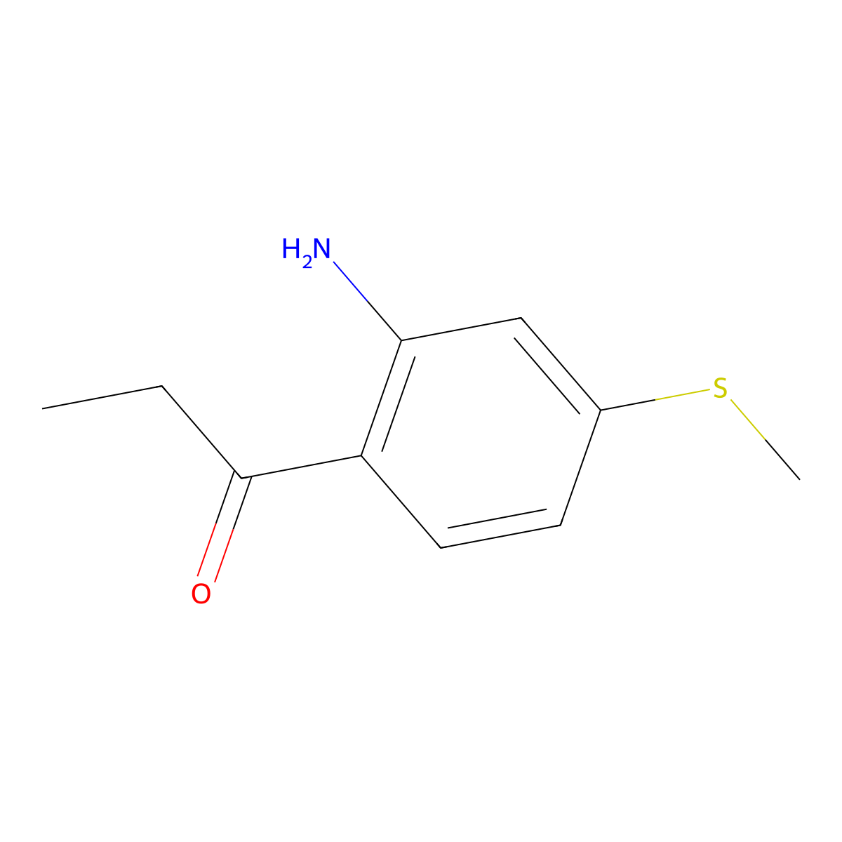 1-[2-Amino-4-(methylsulfanyl)phenyl]propan-1-one molecular structure, CAS 124623-12-7