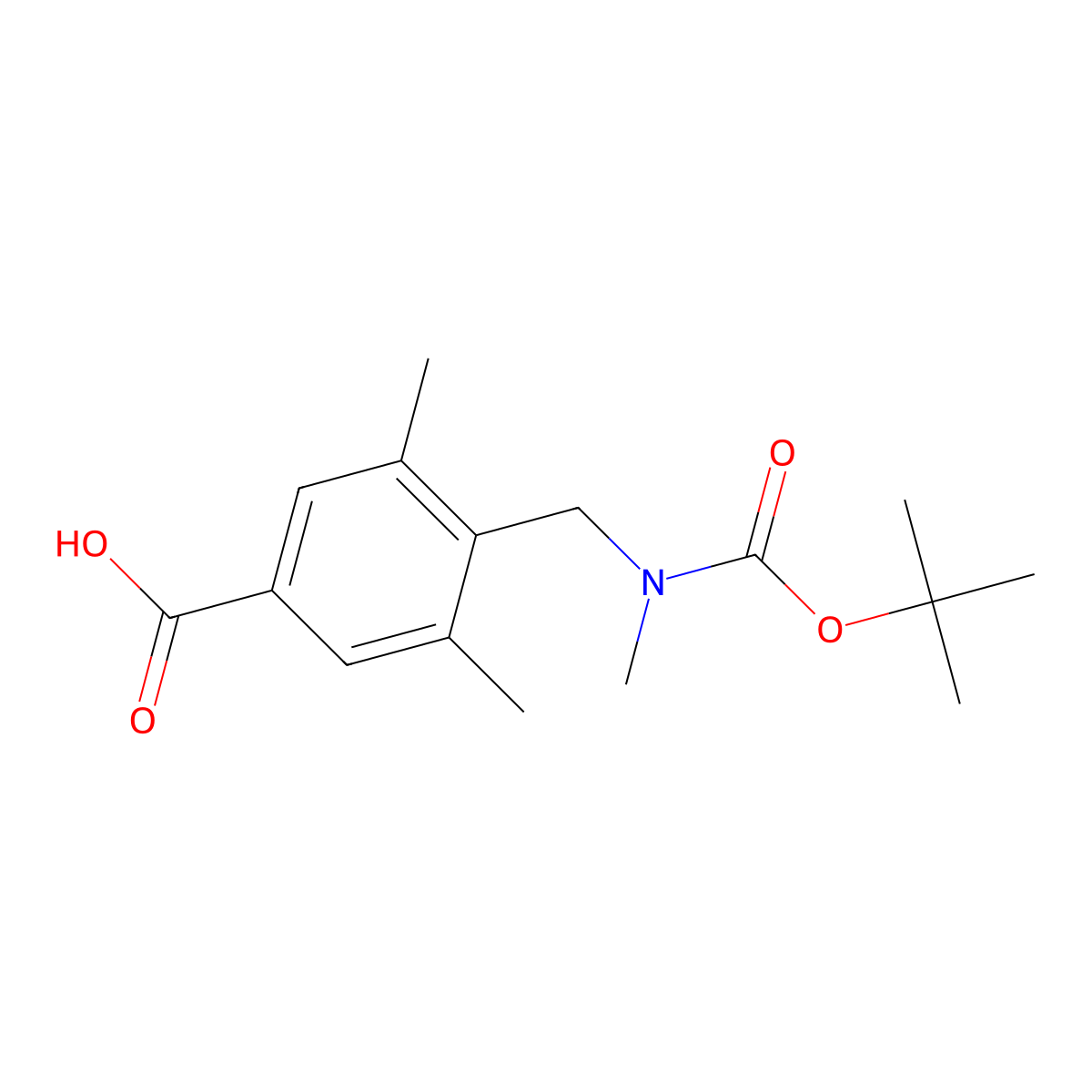 4-({[(Tert-butoxy)carbonyl](methyl)amino}methyl)-3,5-dimethylbenzoic acid molecular structure, CAS 1246247-72-2