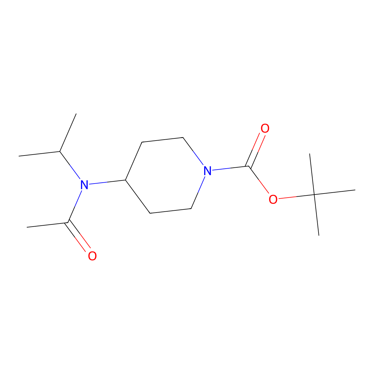 tert-Butyl 4-(N-isopropylacetamido)piperidine-1-carboxylate molecular structure, CAS 1246249-81-9