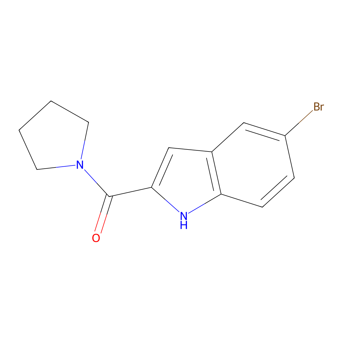 5-Bromo-2-(pyrrolidine-1-carbonyl)-1H-indole molecular structure, CAS 1246250-06-5