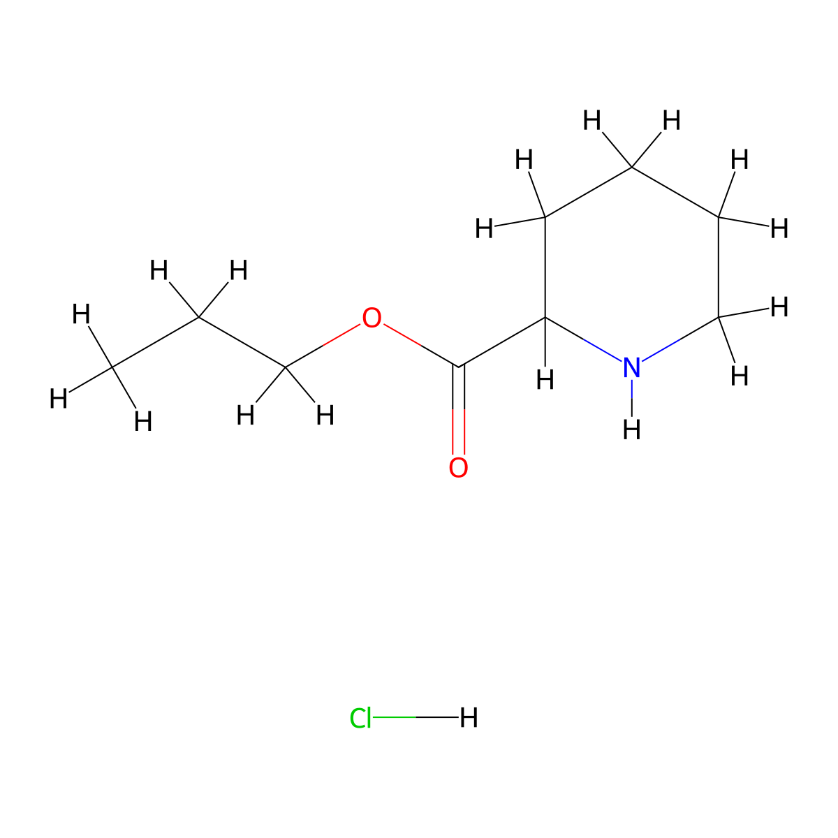 Propyl piperidine-2-carboxylate hydrochloride molecular structure, CAS 1246276-66-3