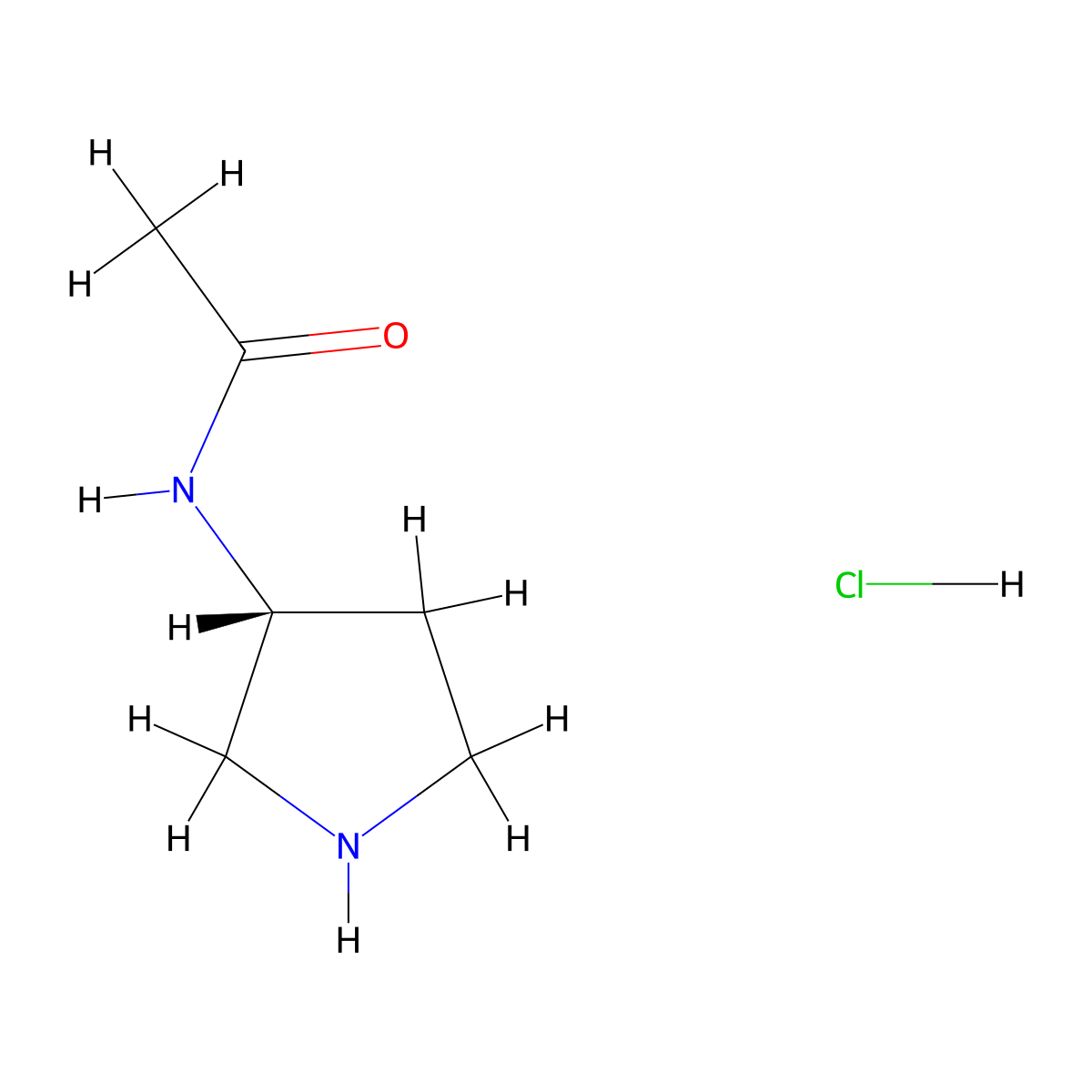 N-(3R)-3-Pyrrolidinyl-acetamide HCl molecular structure, CAS 1246277-40-6