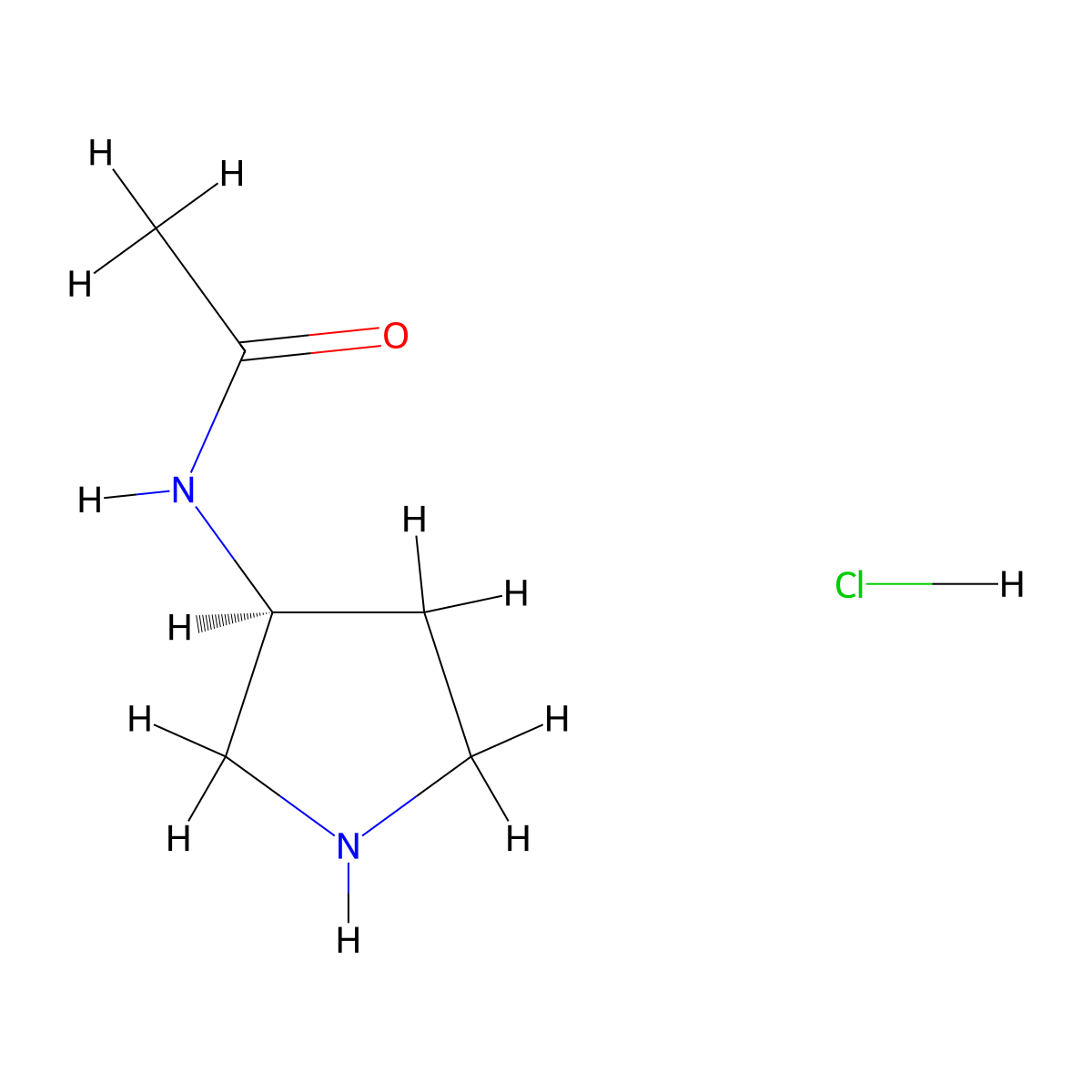 (S)-N-(Pyrrolidin-3-yl)acetamide hydrochloride molecular structure, CAS 1246277-44-0