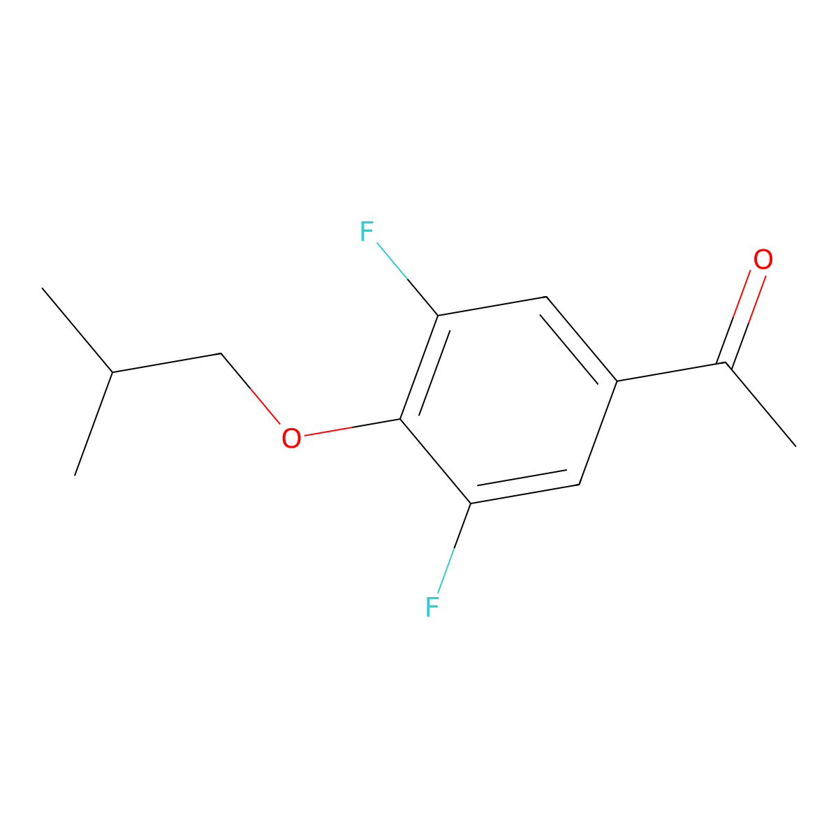1-(3,5-Difluoro-4-isobutoxyphenyl)ethanone molecular structure, CAS 1246289-00-8
