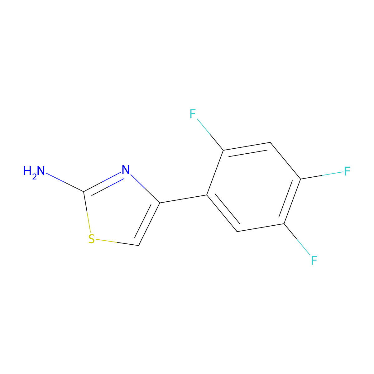 4-(2,4,5-Trifluorophenyl)-1,3-thiazol-2-amine molecular structure, CAS 1246289-04-2