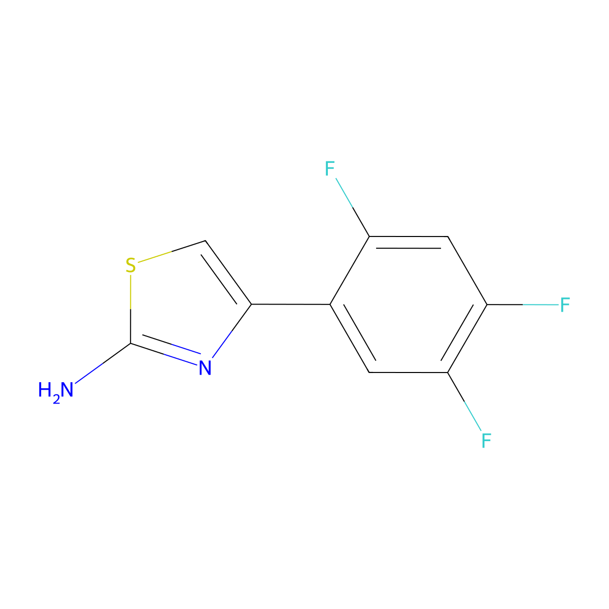 4-(2,4,5-Trifluorophenyl)-1,3-thiazol-2-amine molecular structure, CAS 1246289-04-2