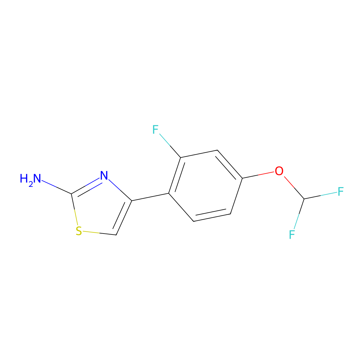 4-[4-(Difluoromethoxy)-2-fluorophenyl]-1,3-thiazol-2-amine molecular structure, CAS 1246289-12-2