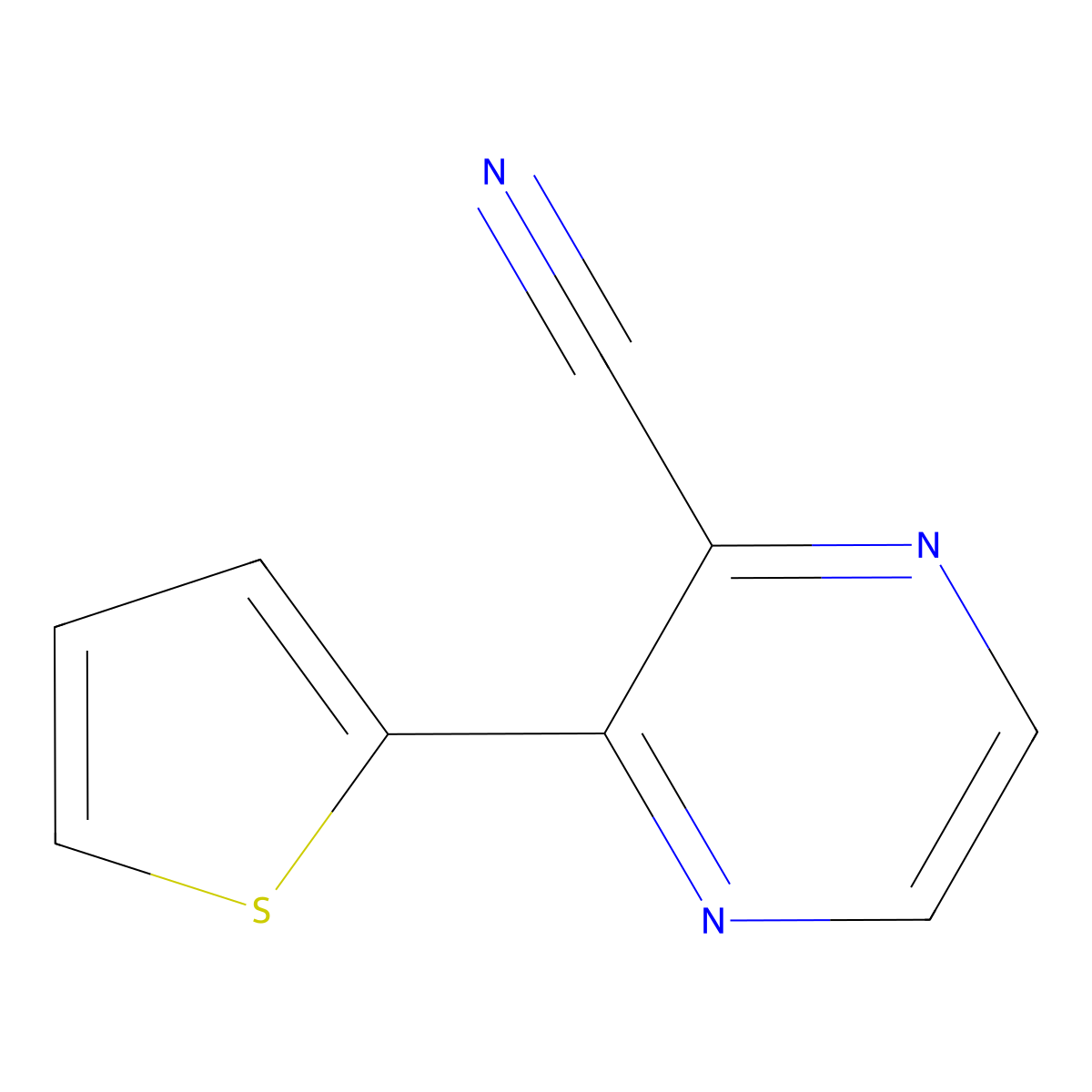 3-(Thiophen-2-yl)pyrazine-2-carbonitrile molecular structure, CAS 124629-55-6