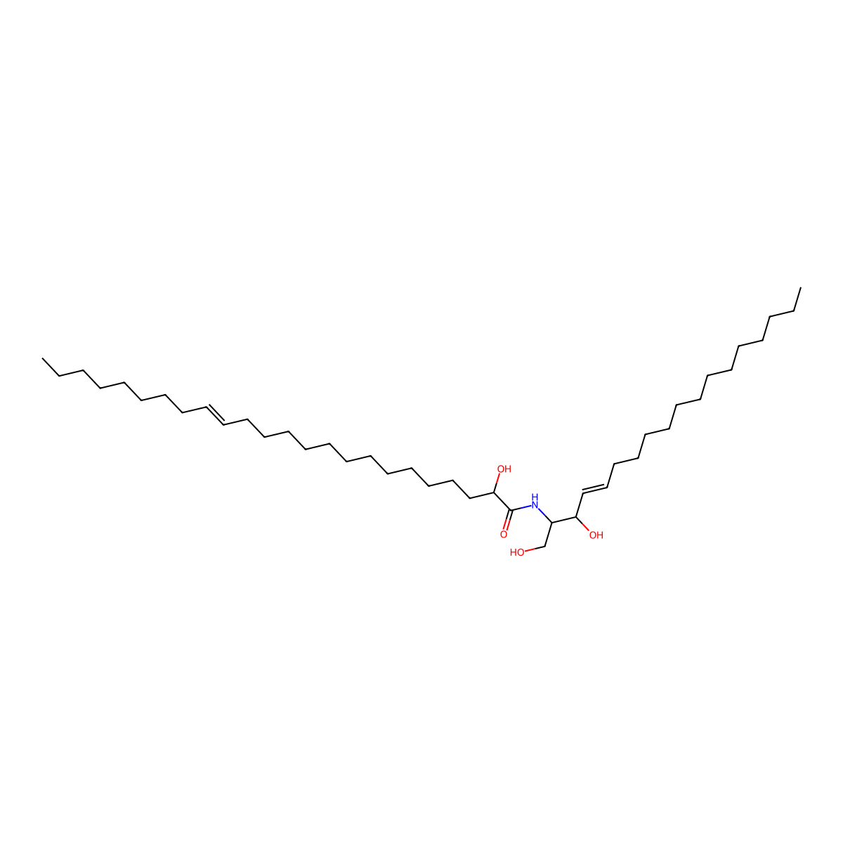 N-(1,3-dihydroxyoctadec-4-en-2-yl)-2-hydroxytetracos-15-enamide molecular structure, CAS 1246298-50-9