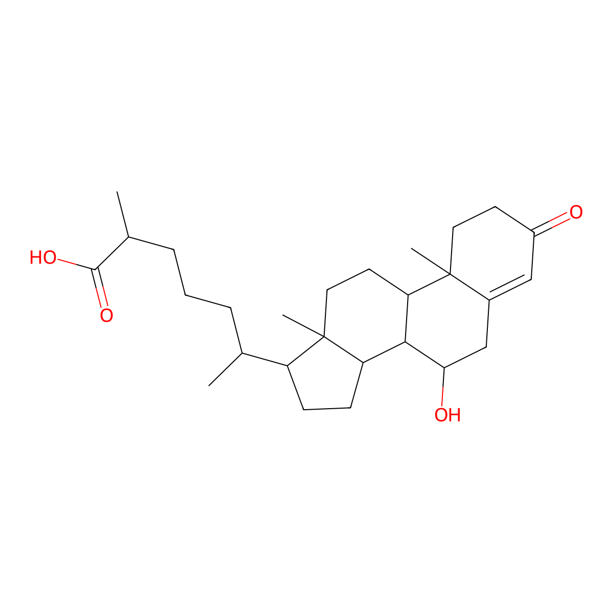 7alpha-Hydroxy-3-oxo-4-cholestenoic acid molecular structure, CAS 1246298-65-6