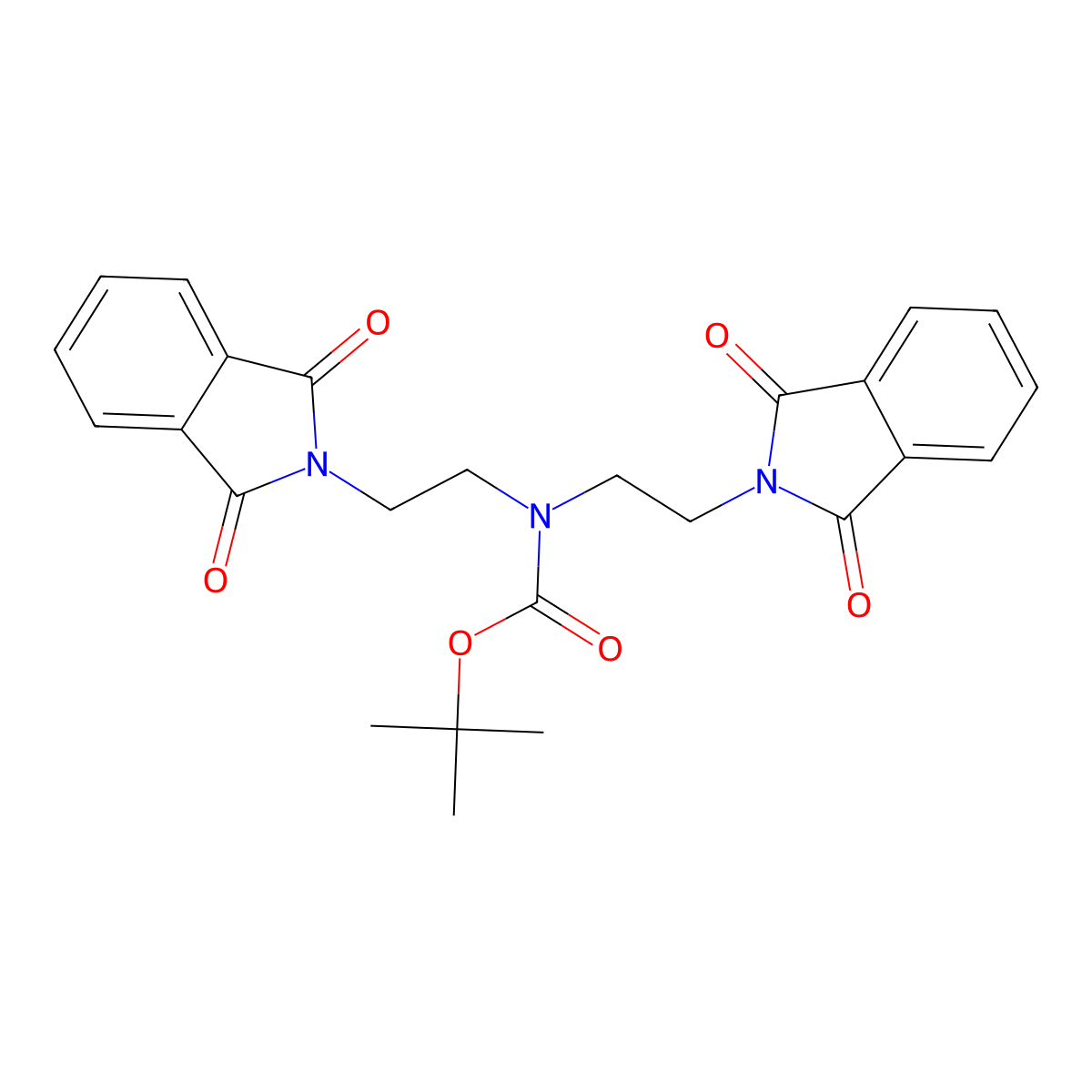 tert-Butyl bis(2-(1,3-dioxoisoindolin-2-yl)ethyl)carbamate molecular structure, CAS 1246302-31-7