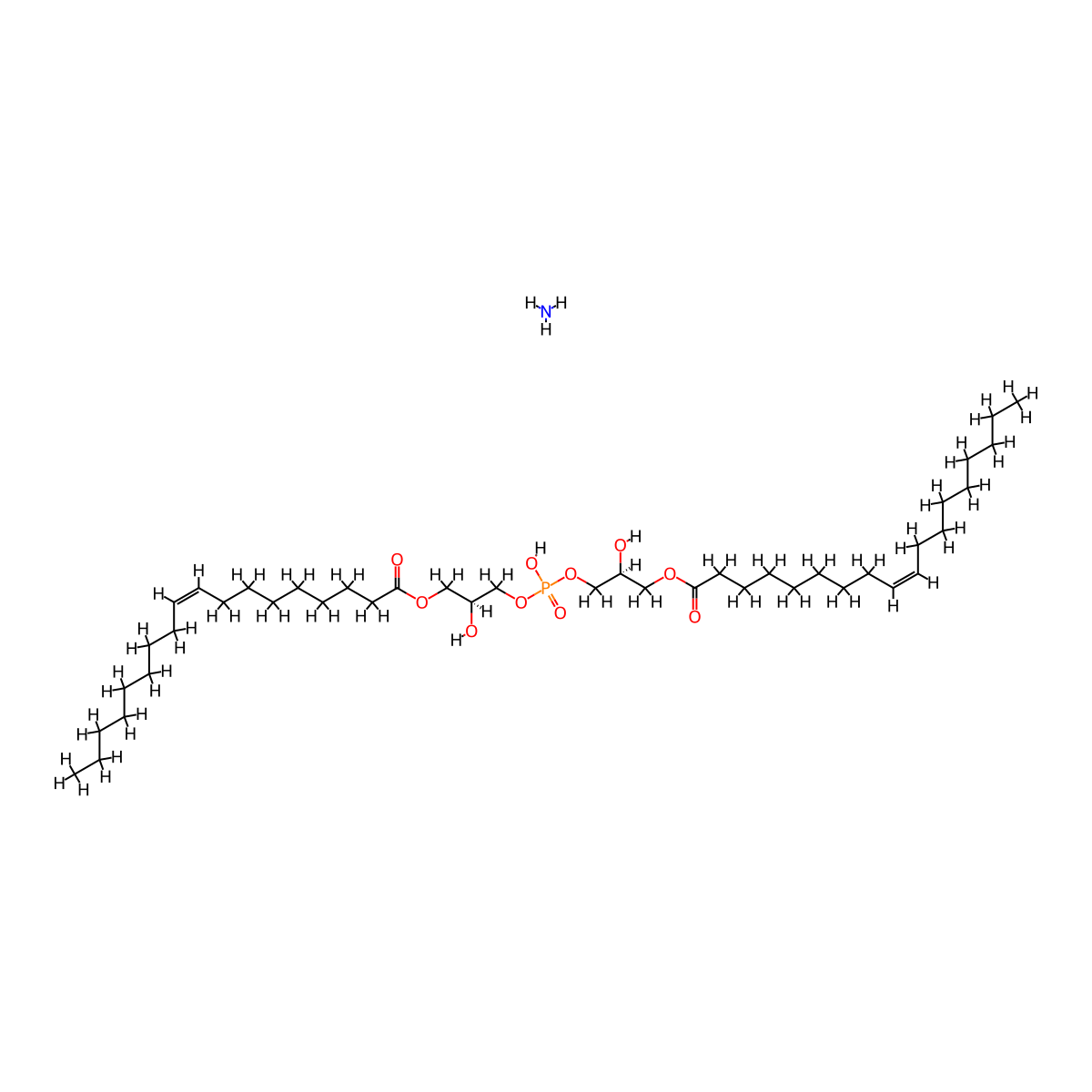 azane;[(2S)-2-hydroxy-3-[hydroxy-[(2S)-2-hydroxy-3-[(Z)-octadec-9-enoyl]oxypropoxy]phosphoryl]oxypropyl] (Z)-octadec-9-enoate molecular structure, CAS 1246303-12-7