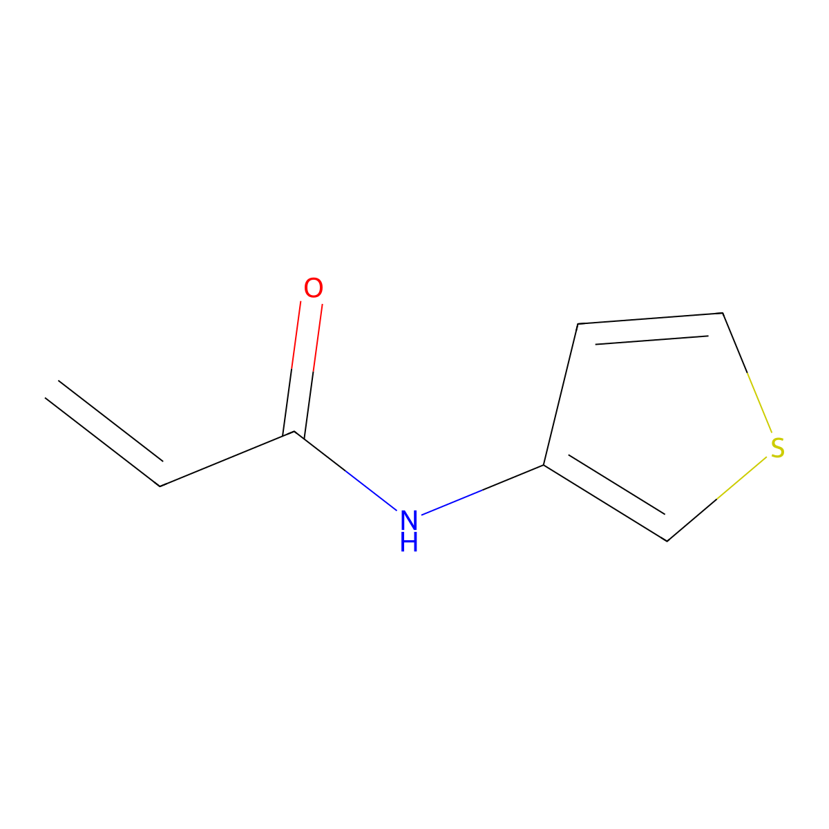 N-(thiophen-3-yl)prop-2-enamide molecular structure, CAS 1246305-10-1