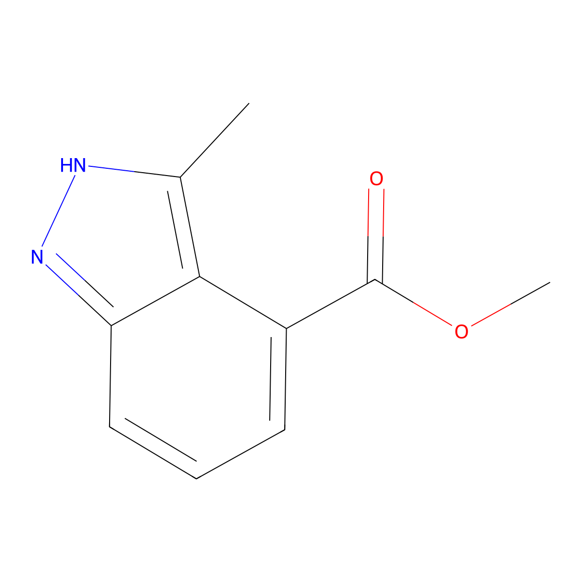 Methyl 3-methyl-1H-indazole-4-carboxylate molecular structure, CAS 1246306-88-6