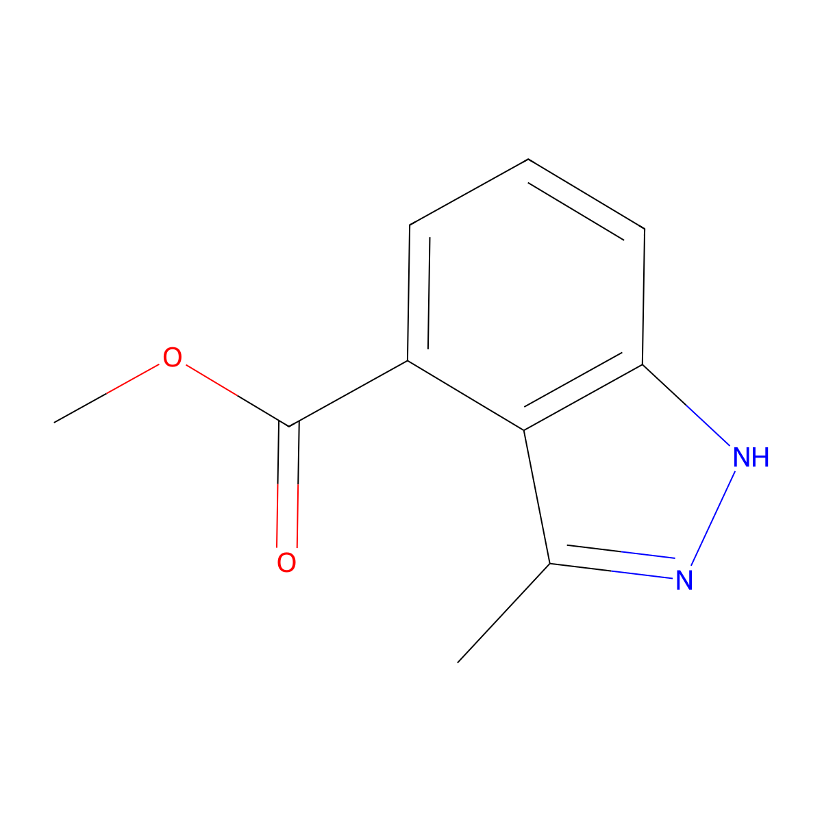 Methyl 3-methyl-1H-indazole-4-carboxylate molecular structure, CAS 1246306-88-6
