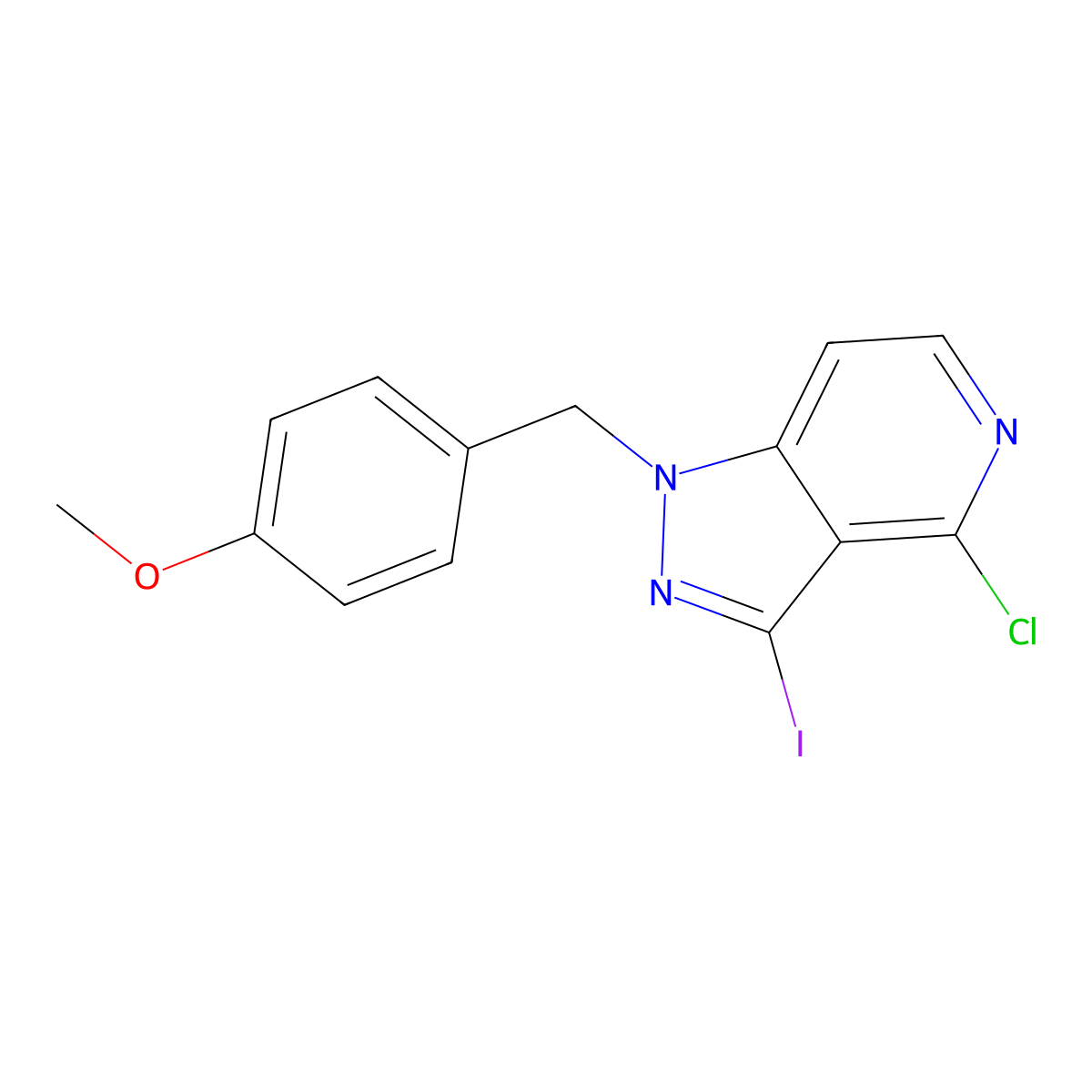 4-Chloro-3-iodo-1-(4-methoxybenzyl)-1H-pyrazolo[4,3-c]pyridine molecular structure, CAS 1246349-97-2