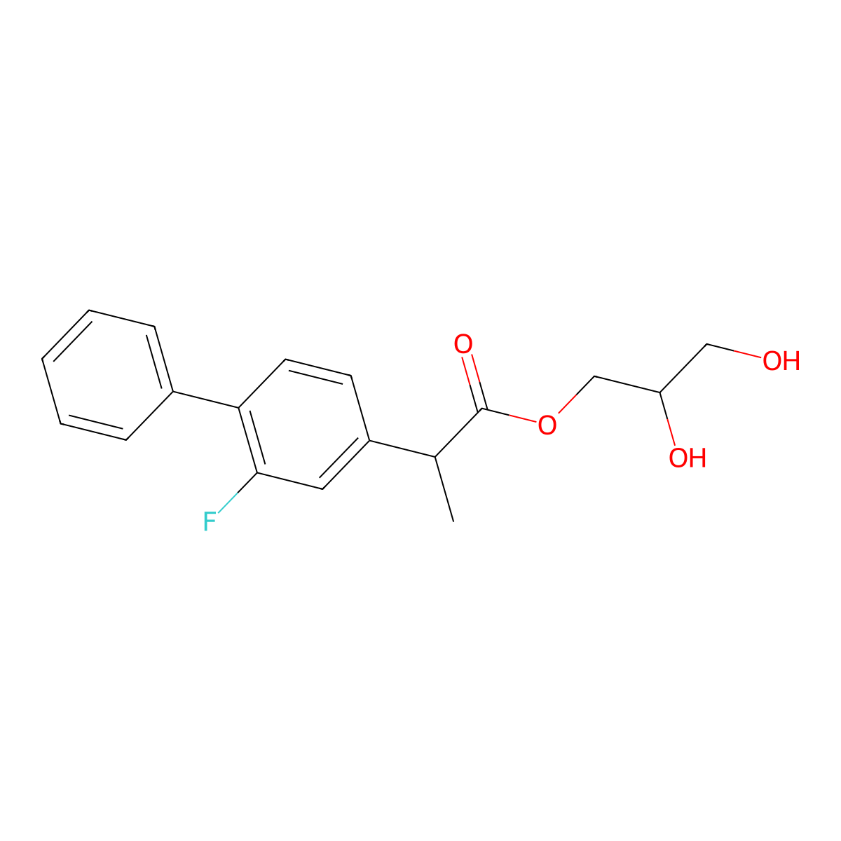 Flurbiprofen Glyceryl Ester molecular structure, CAS 124635-84-3