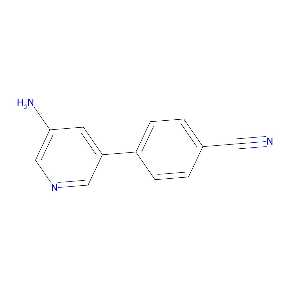 4-(5-Aminopyridin-3-yl)benzonitrile molecular structure, CAS 1246350-47-9