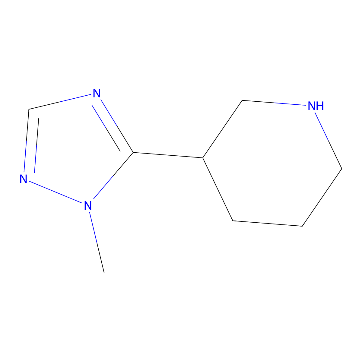 3-(1-Methyl-1H-1,2,4-triazol-5-yl)piperidine molecular structure, CAS 1246350-55-9