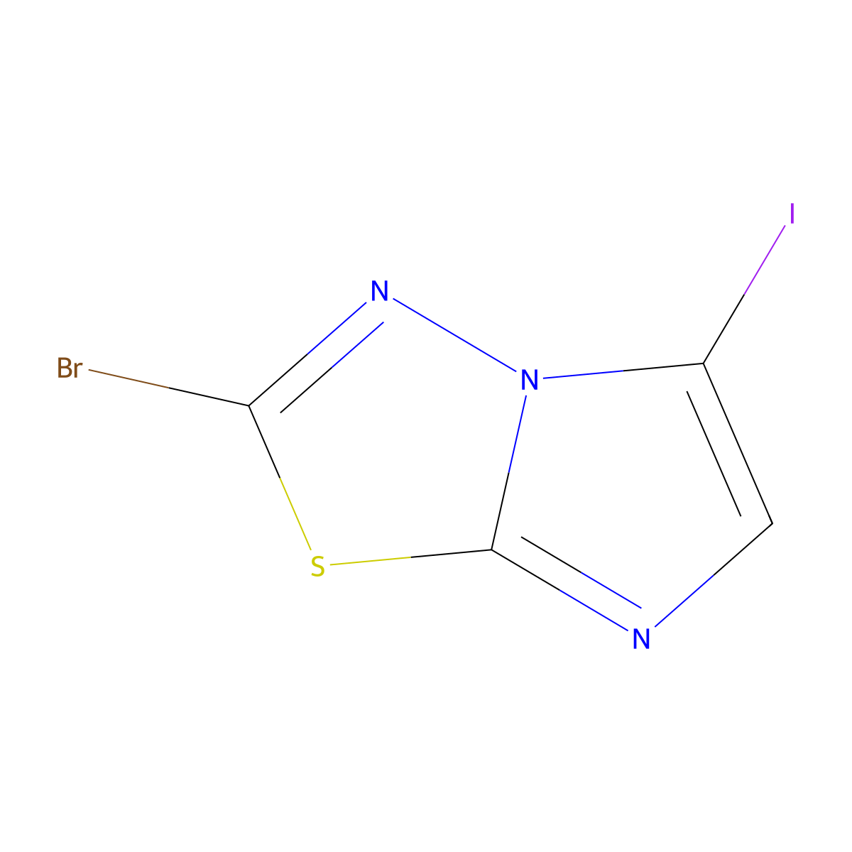 2-Bromo-5-iodoimidazo[2,1-b][1,3,4]thiadiazole molecular structure, CAS 1246372-52-0